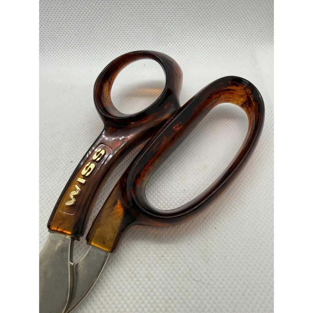 Vintage Wiss Contura Lite 3729 9.5" Sewing Shears Scissors Tortoise